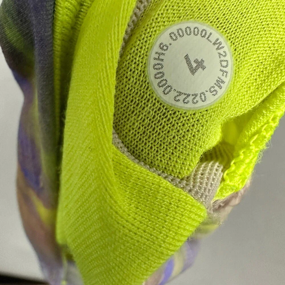 Lululemon Sports Bra Women 4 Blue Altered Natur Energy High-Neck Longline Tough